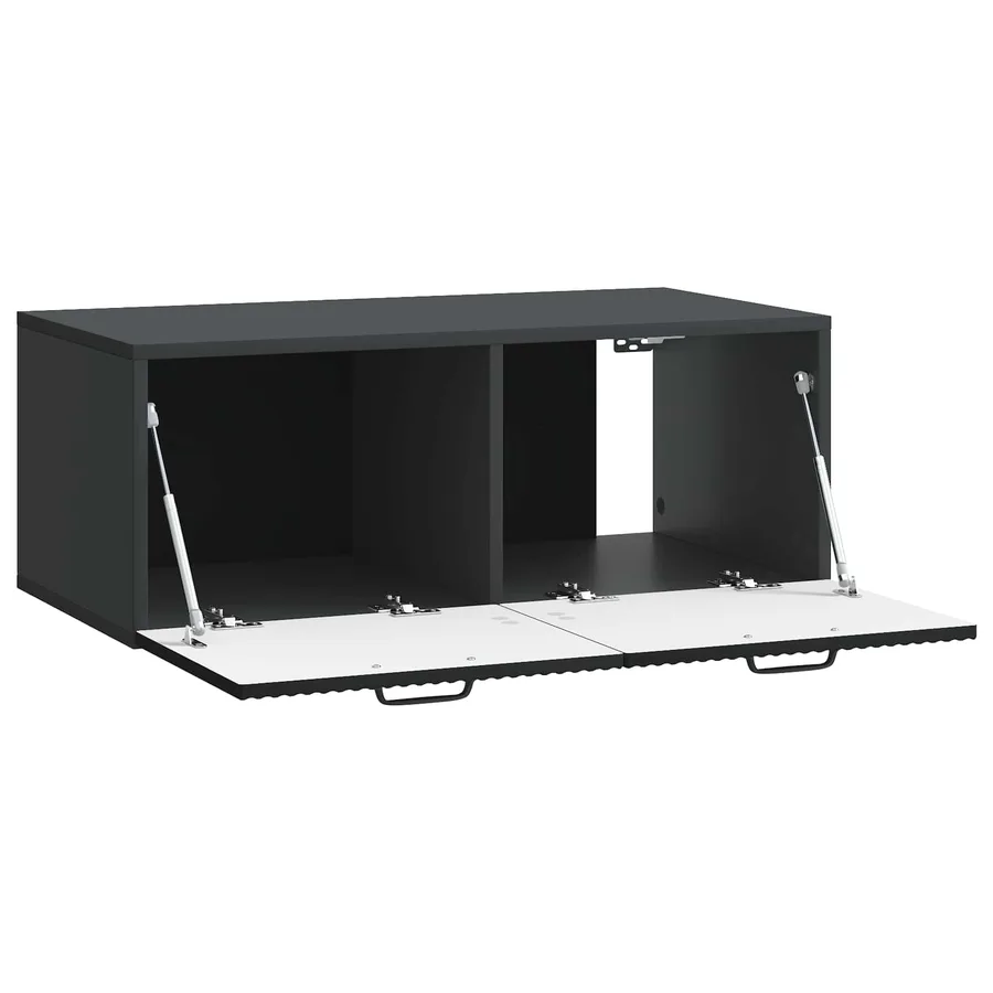 Meuble TV mural Noir 78,5 x 41 x 30 cm Bois d'ingénierie - 5