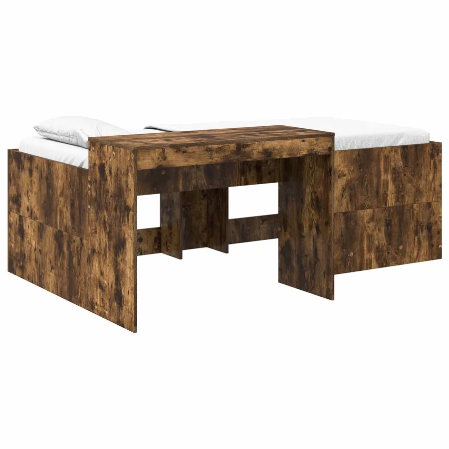 Lit haut pour enfants avec bureau Chêne fumé 98,5 x 200 cm - 2