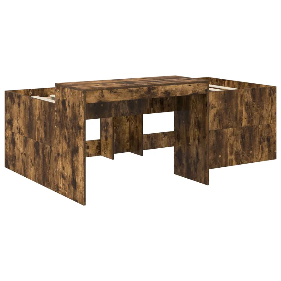 Lit haut pour enfants avec bureau Chêne fumé 98,5 x 200 cm - 3