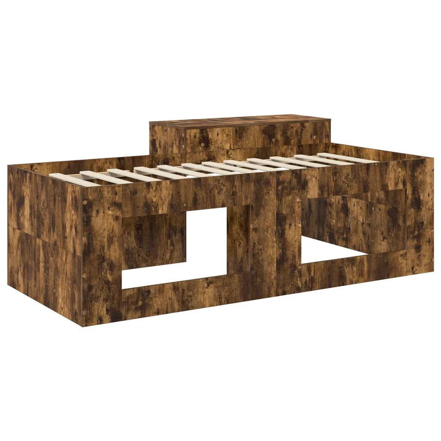Lit haut pour enfants avec bureau Chêne fumé 98,5 x 200 cm - 5