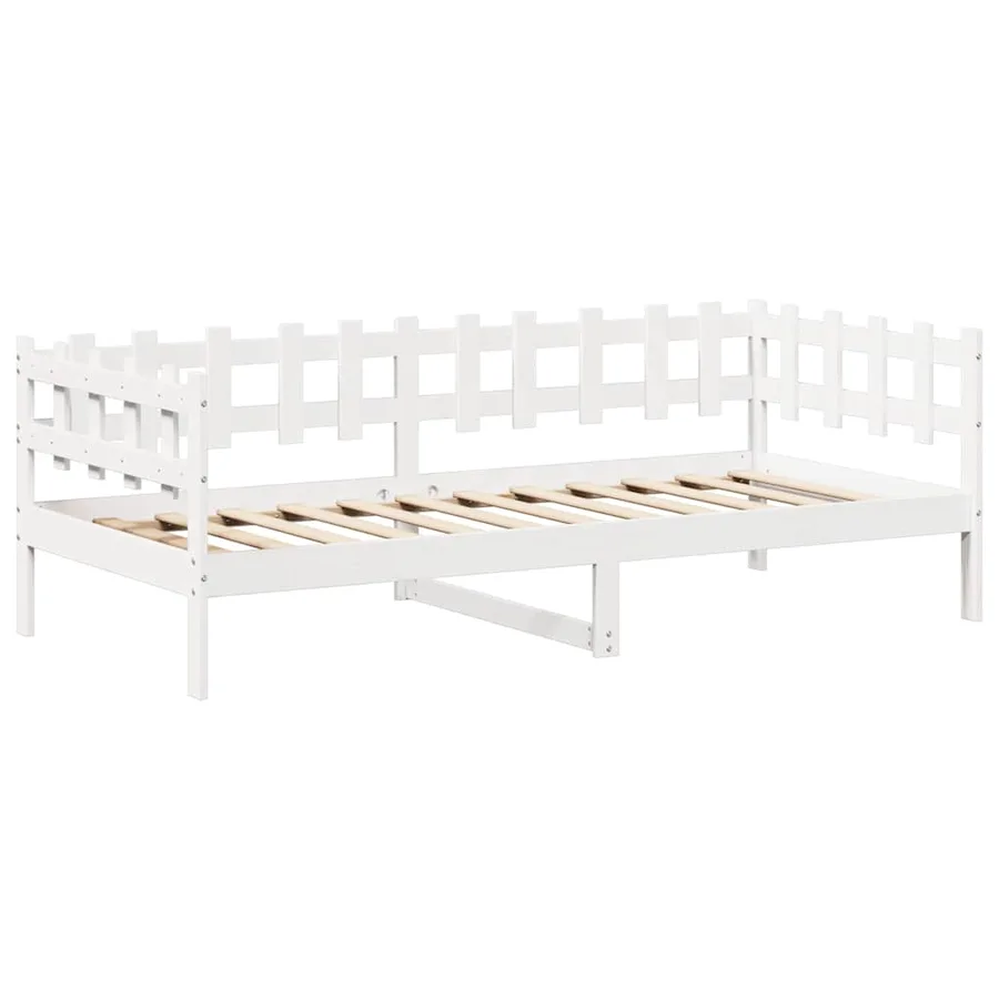 Lit de jour avec toit sans matelas blanc 80x200 cm bois massif - 6