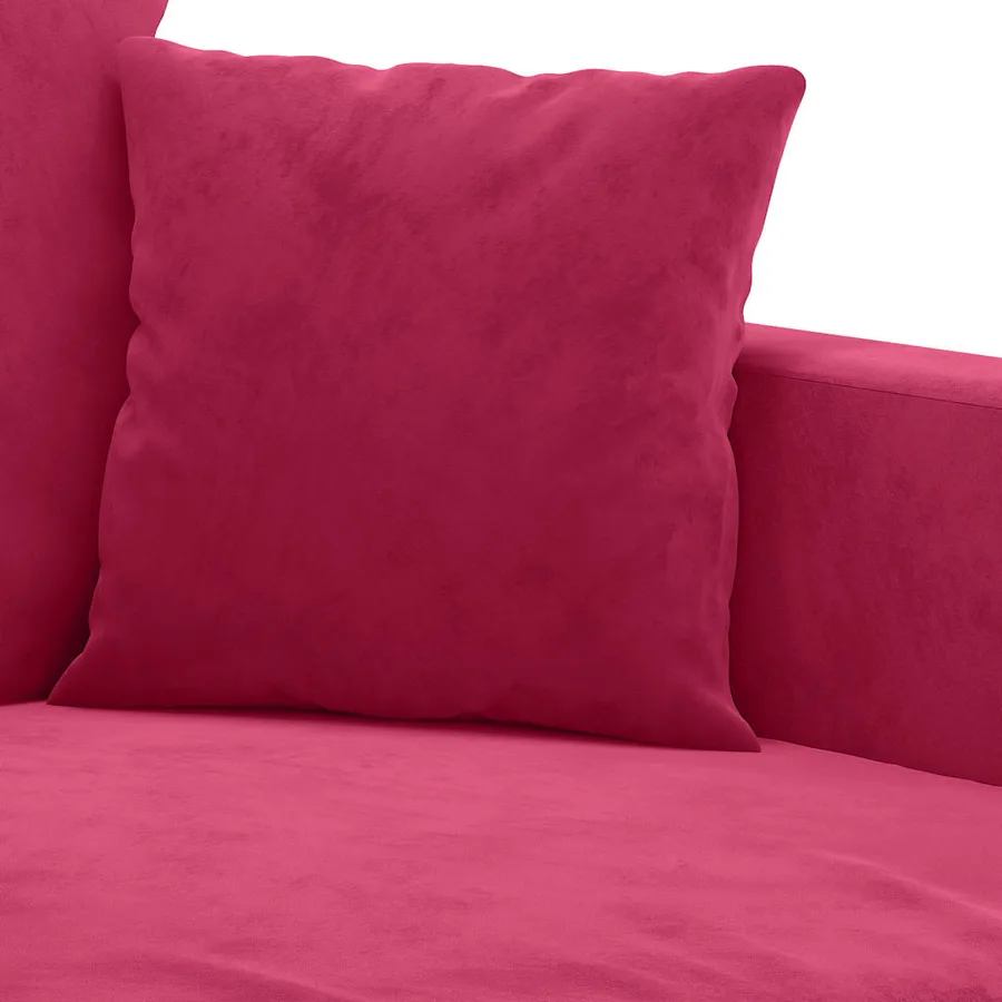 Canapé à 3 places Rouge bordeaux 180 cm Velours - 6