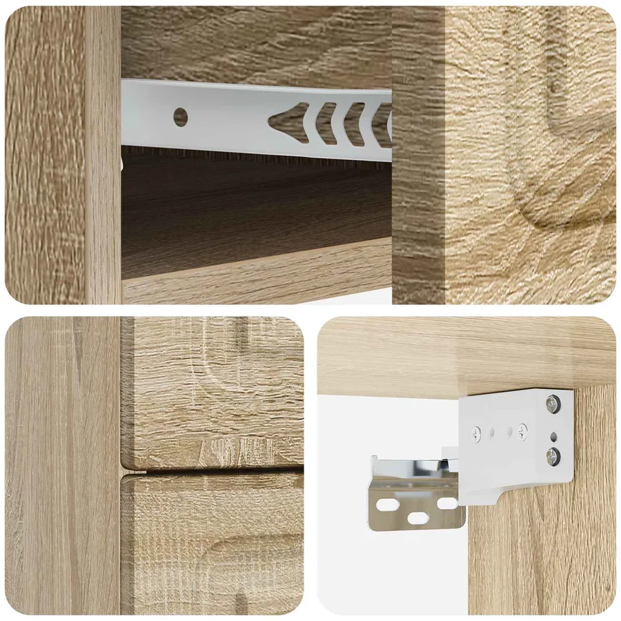 Cabinet de chevet mural 2 pcs Chêne Sonoma 34,5 x 33 x 40 cm - 10