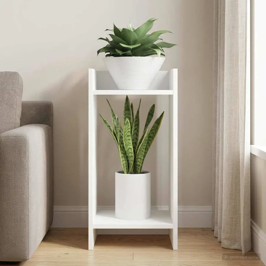 Support de Plante Blanc 30 x 30 x 60 cm Bois d’ingénierie - 4