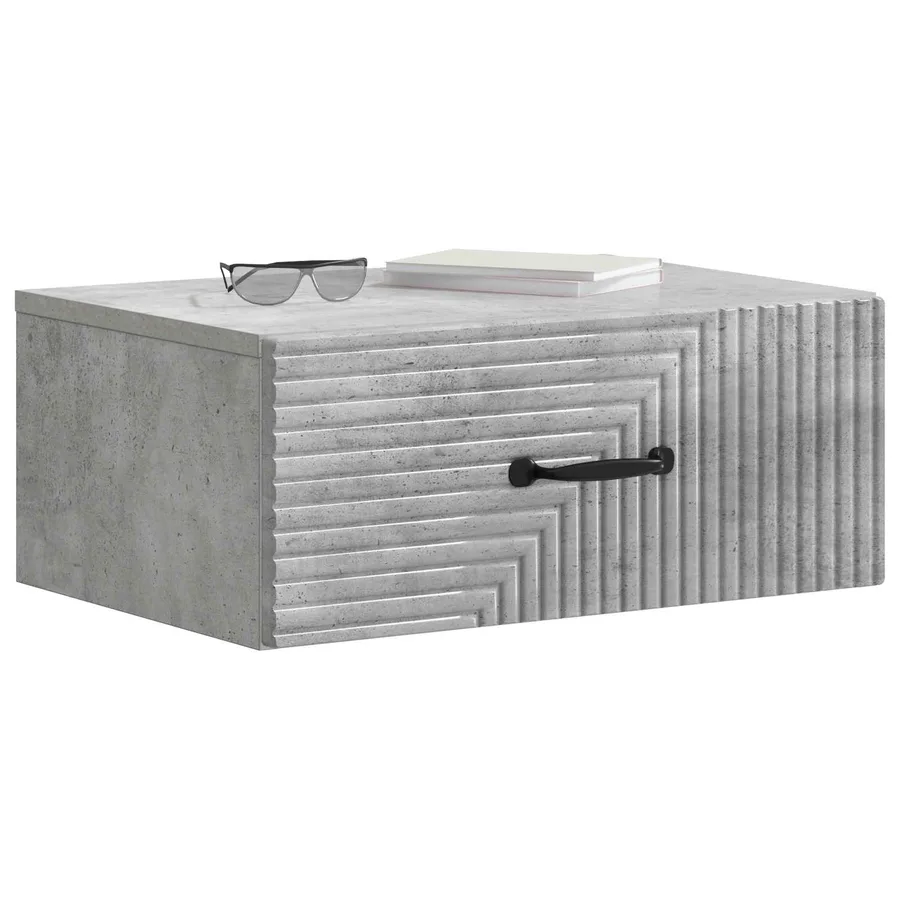 Cabinet de chevet mural Gris béton 49 x 34,5 x 20 cm - 3