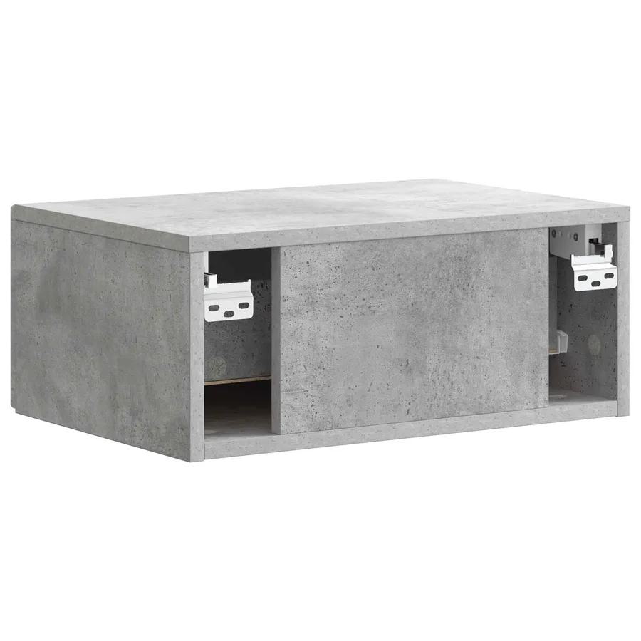 Cabinet de chevet mural Gris béton 49 x 34,5 x 20 cm - 7