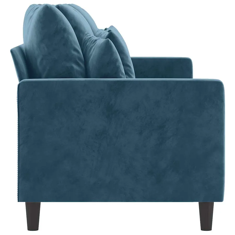 Canapé à 3 places Bleu 180 cm Velours - 4