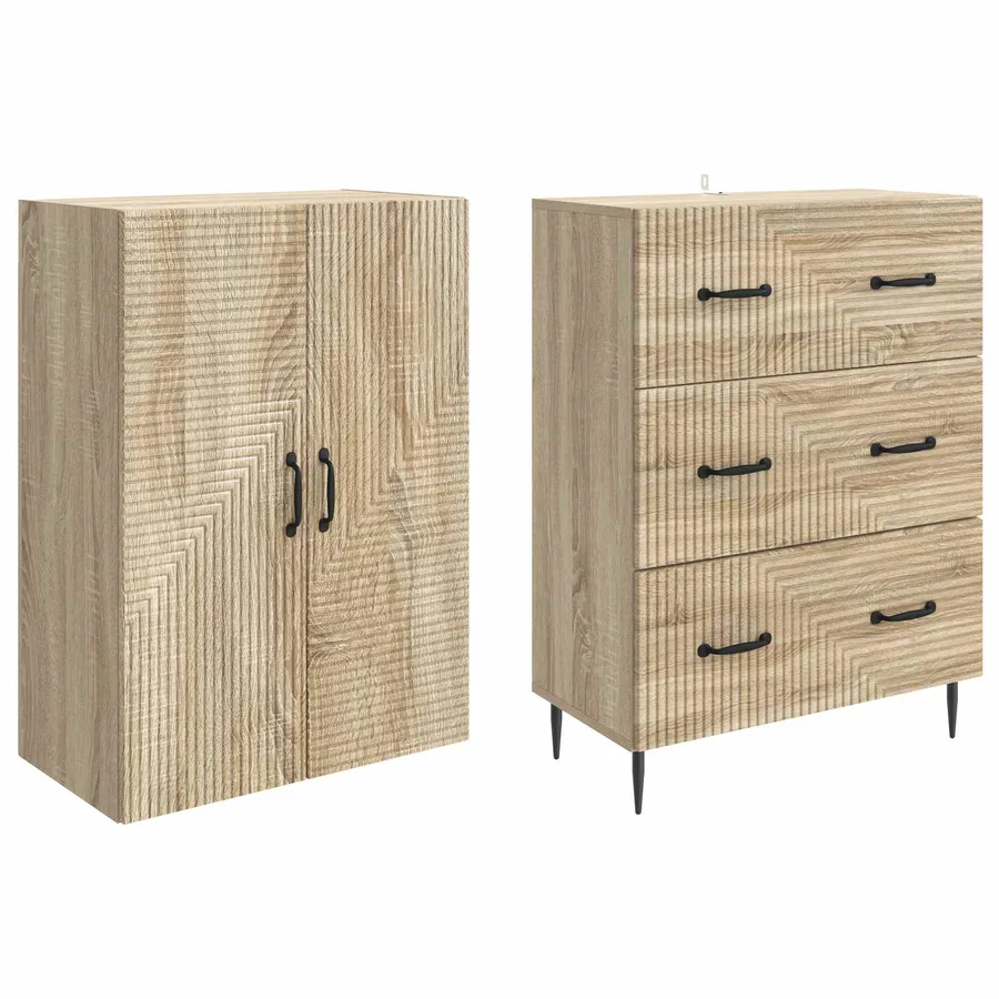 Ensemble de Meubles 2 pcs Chêne Sonoma 66 x 34,5 x 90 cm - 4