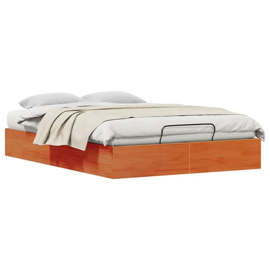 Cadre de lit ottoman avec rangement Brun Ciré 120 x 200 cm - 3
