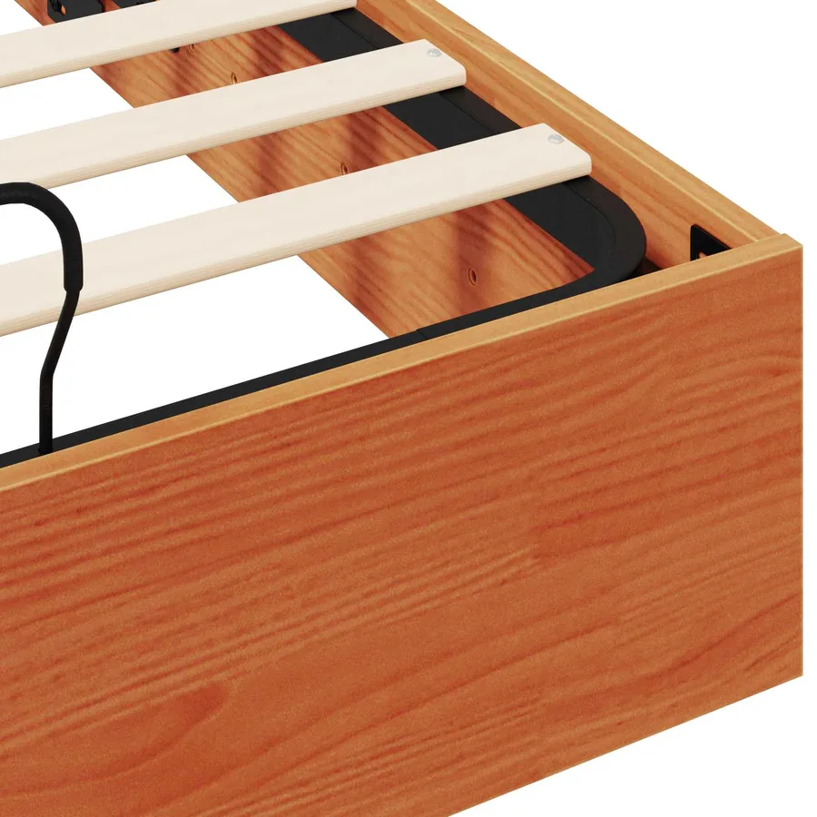 Cadre de lit ottoman avec rangement Brun Ciré 120 x 200 cm - 9
