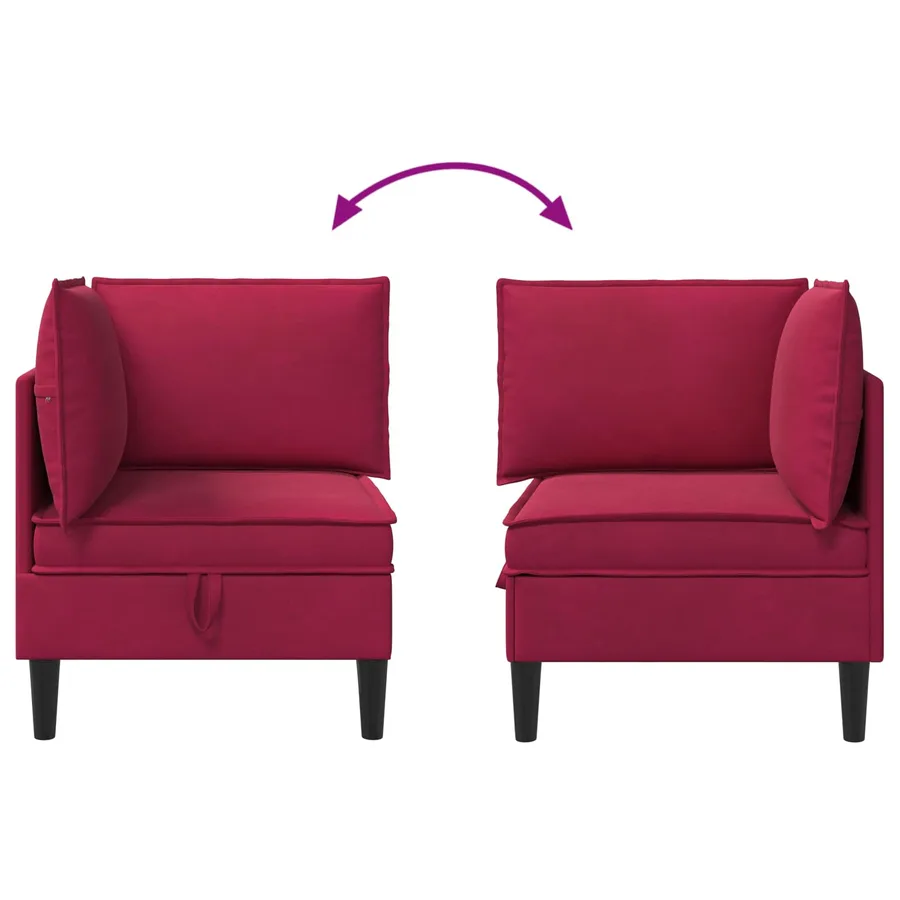 Sofa avec rangement Bordeaux Velours - 10