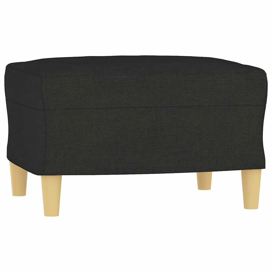 Canapé à 3 places avec repose-pieds Noir 180 cm Tissu - 5