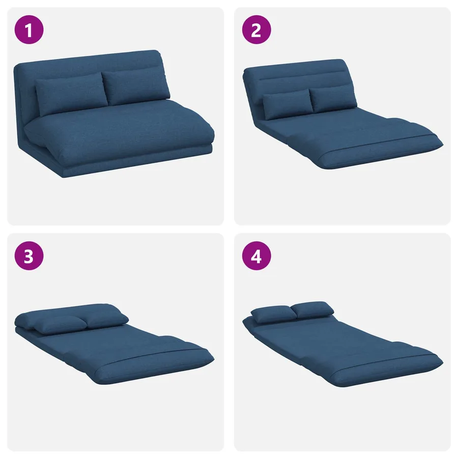 Fauteuil de sol ajustable Bleu Tissu - 9