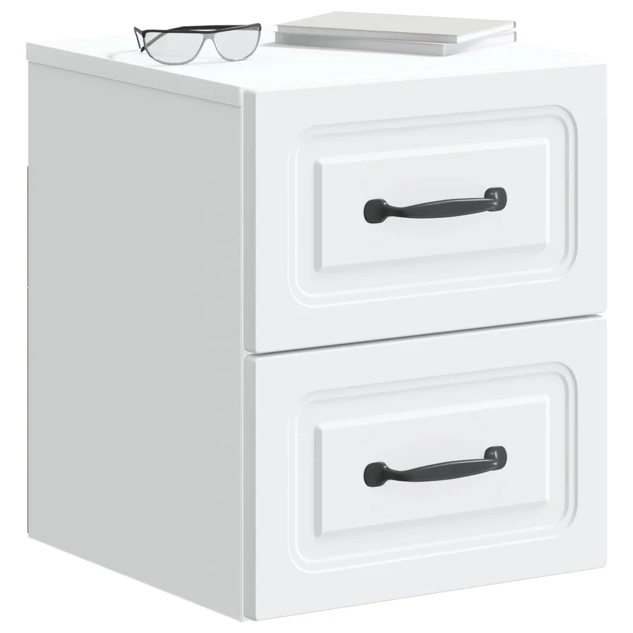 Cabinet de chevet mural avec tiroir Blanc 34,5 x 33 x 40 cm - 3