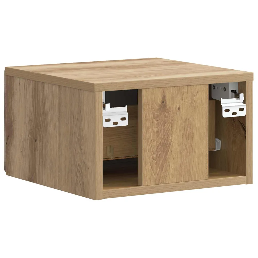 Cabinet de chevet mural Chêne artisanal 34,5 x 33 x 20 cm - 7