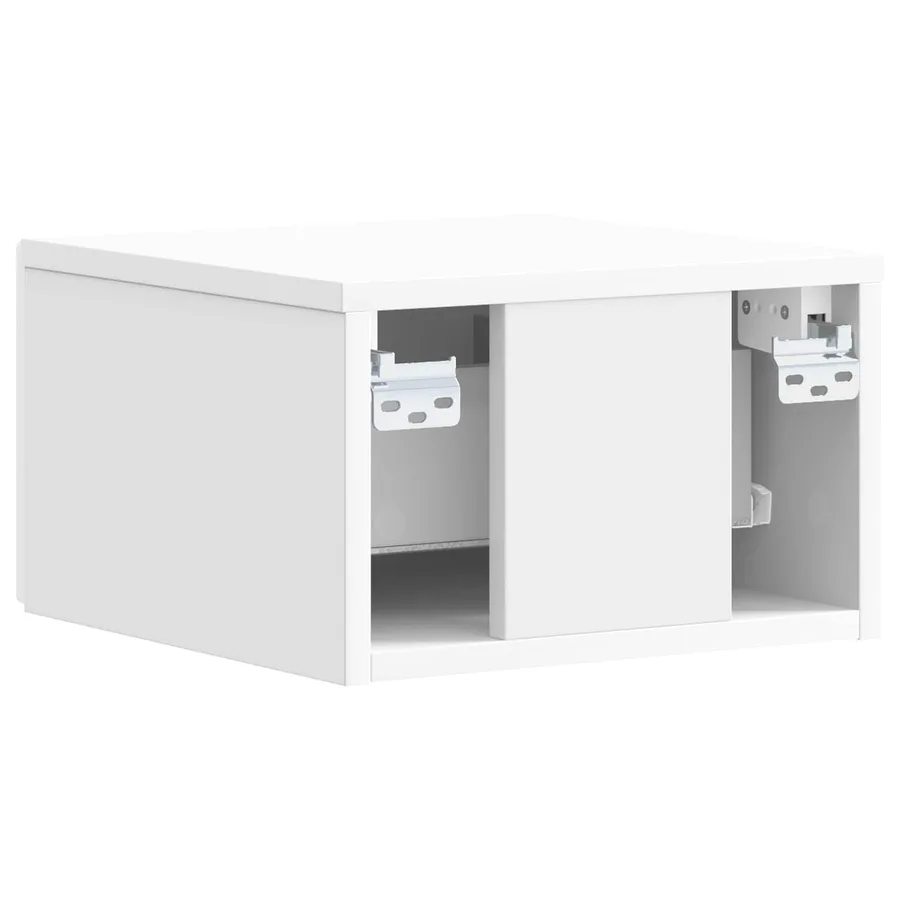 Cabinet de chevet mural Blanc brillant 49 x 34,5 x 20 cm - 6