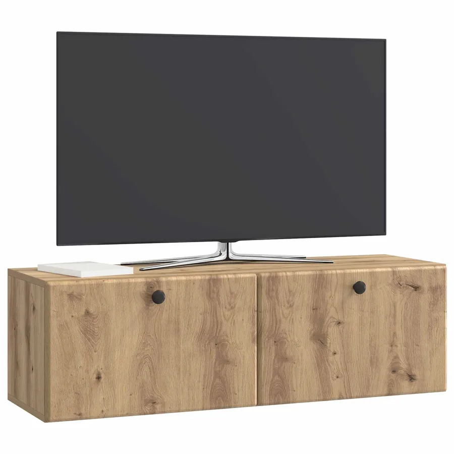 Meuble TV mural 98 x 31 x 30 cm Chêne artisanal - 3