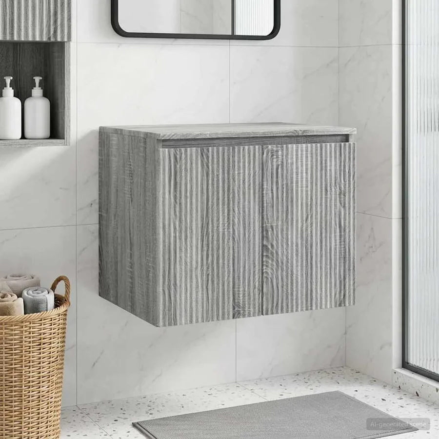 Cabinet de Salle de Bain Mural Sonoma gris 62,5 x 44,5 x 50 cm