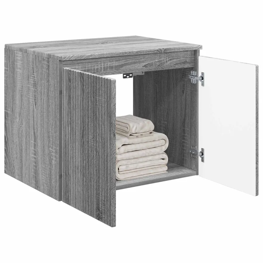 Cabinet de Salle de Bain Mural Sonoma gris 62,5 x 44,5 x 50 cm - 3
