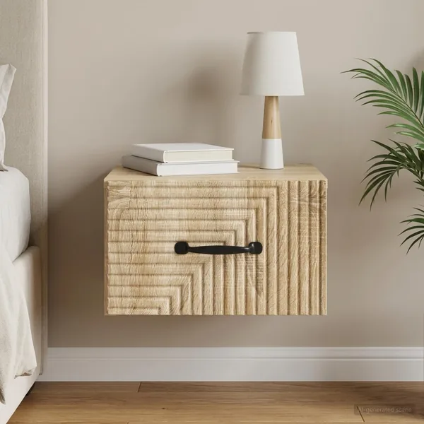 Cabinet de chevet mural Chêne Sonoma 34,5 x 33 x 20 cm