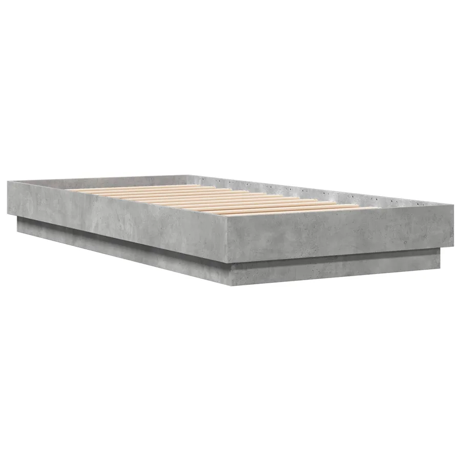 Cadre de lit au sol Gris béton 80 x 200 cm Bois d'ingénierie - 3