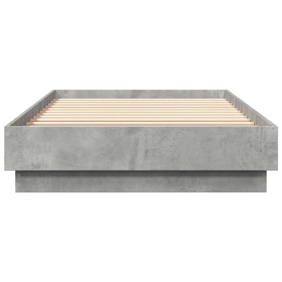 Cadre de lit au sol Gris béton 80 x 200 cm Bois d'ingénierie - 4