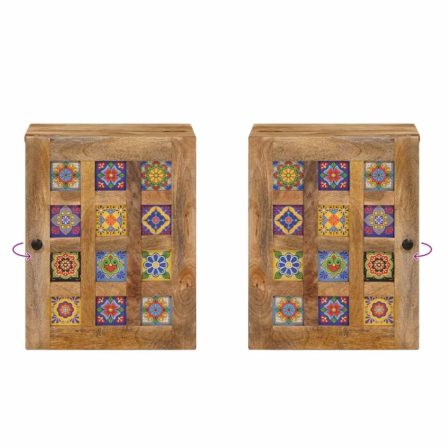 Cabinet de Salle de Bain Suspendu Naturel 38 x 33 x 48 cm - 8