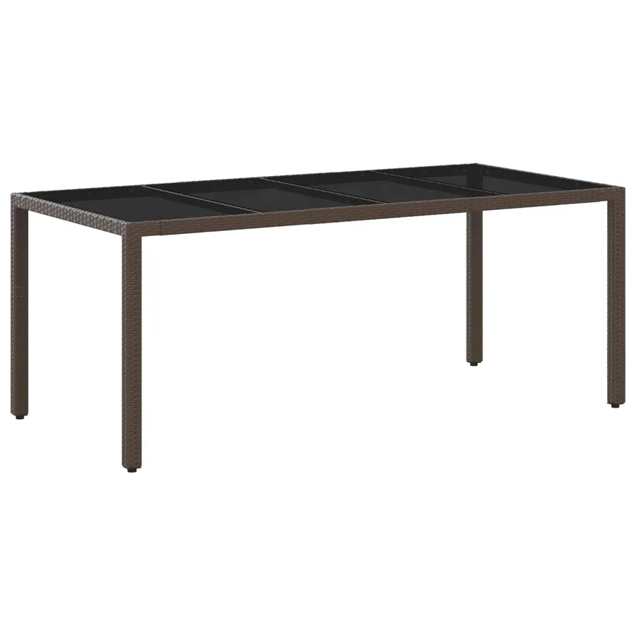 Ensemble de repas extérieur 7 pcs Marron et crème blanche - 5