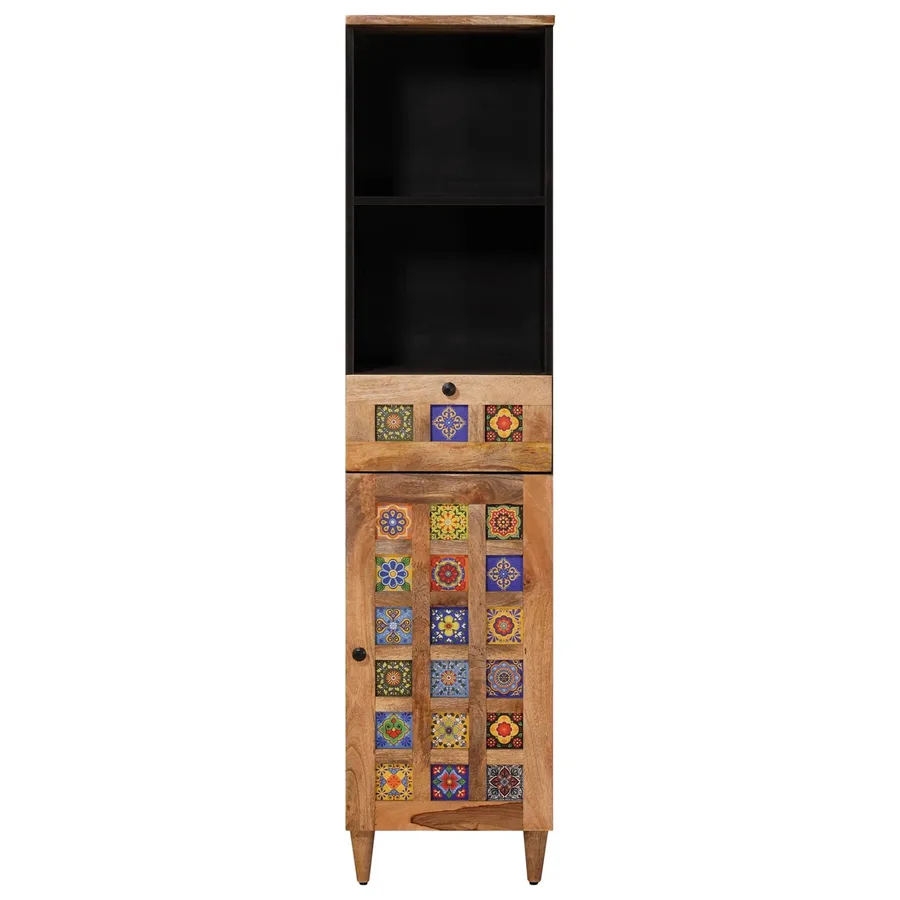 Armoire de salle de bain avec tiroir Naturel 38 x 33 x 160 cm - 3