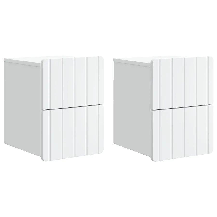 Cabinet de chevet mural 2 pcs Blanc 33 x 34,5 x 43 cm - 2