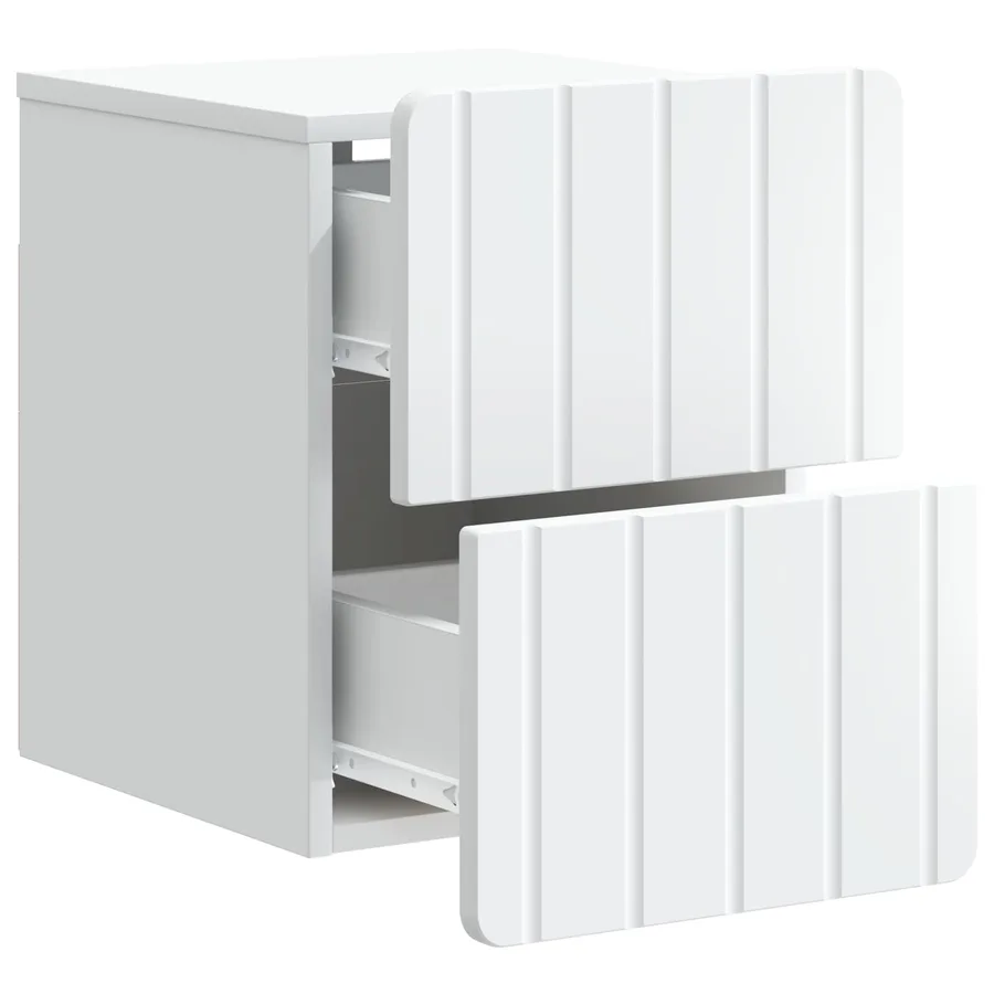 Cabinet de chevet mural 2 pcs Blanc 33 x 34,5 x 43 cm - 6