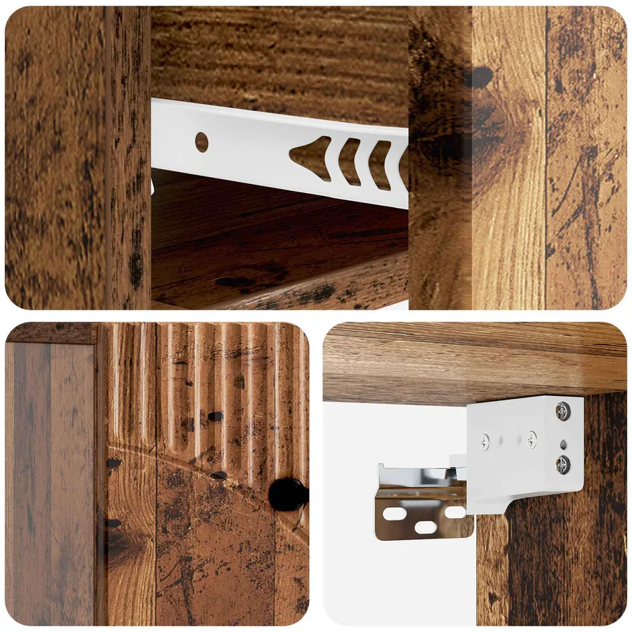 Cabinet de chevet mural 2 pcs Bois ancien 34,5 x 33 x 20 cm - 10