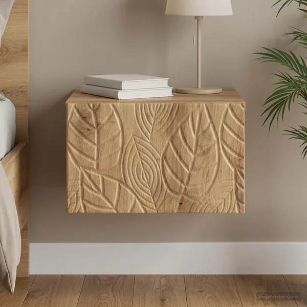 Cabinet de chevet mural Chêne artisanal 49 x 34,5 x 20 cm