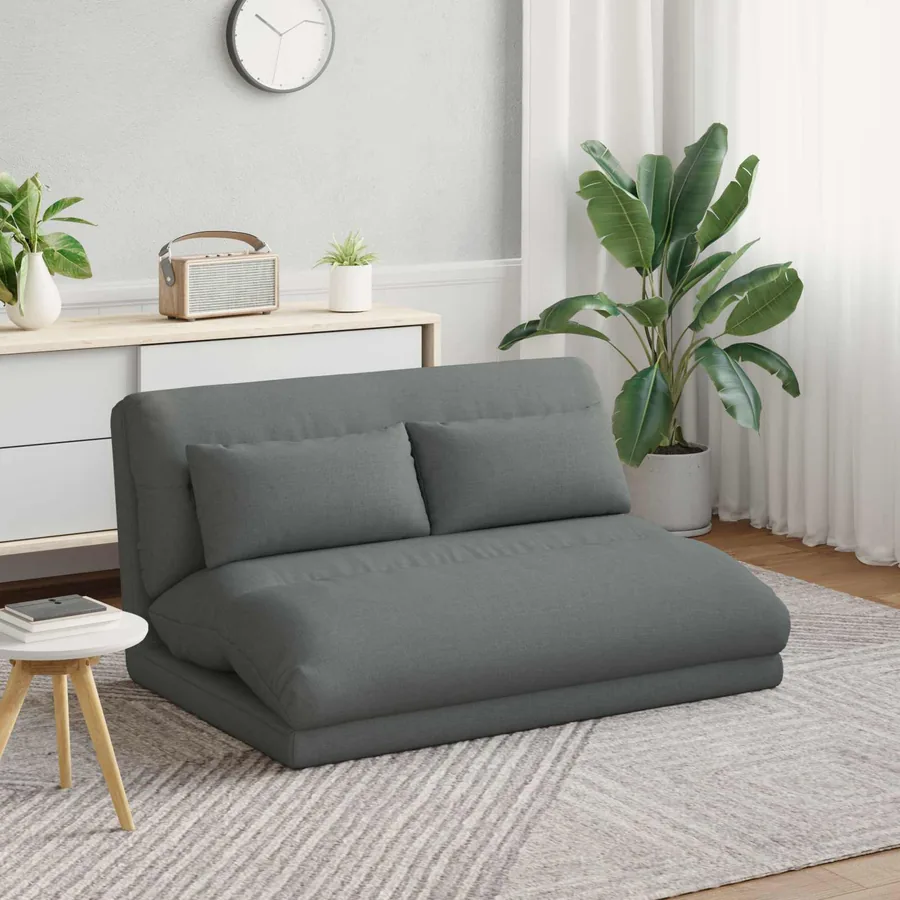 Fauteuil de sol ajustable Gris foncé Tissu