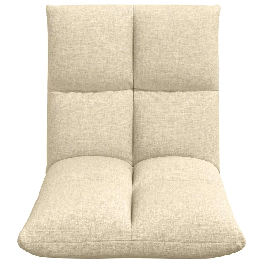 Fauteuil de sol ajustable Crème Tissu - 4