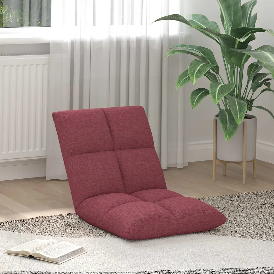 Fauteuil de sol ajustable Bordeaux Tissu