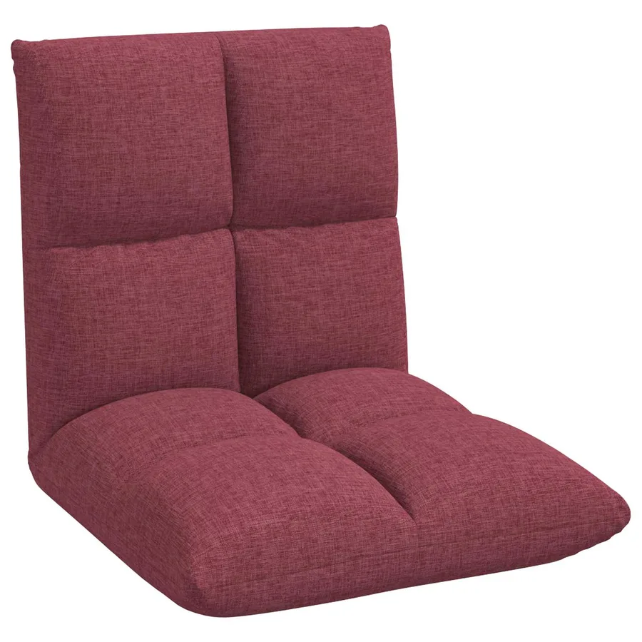 Fauteuil de sol ajustable Bordeaux Tissu - 2