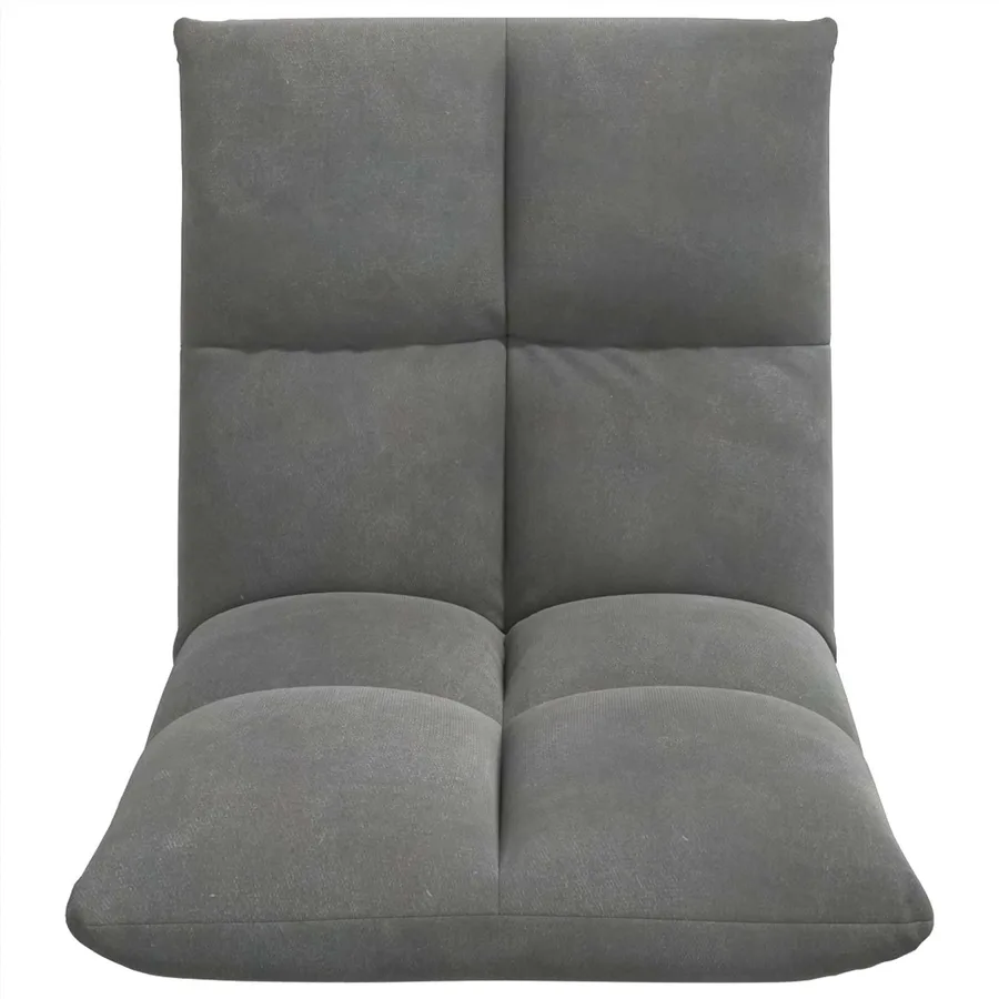 Fauteuil de sol ajustable Gris foncé Velours - 4