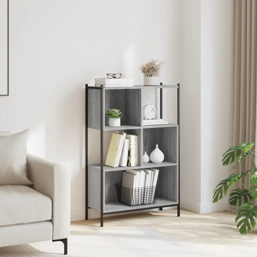 Bibliothèque sonoma gris 72x28x109 cm bois d'ingénierie - 3