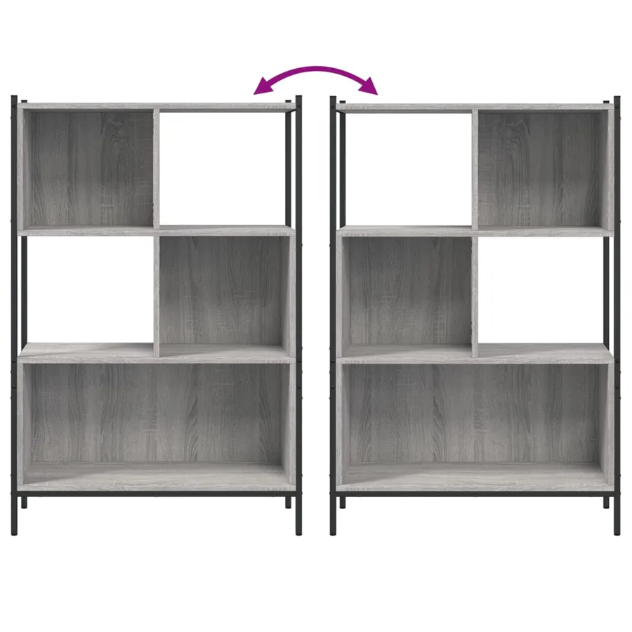Bibliothèque sonoma gris 72x28x109 cm bois d'ingénierie - 8