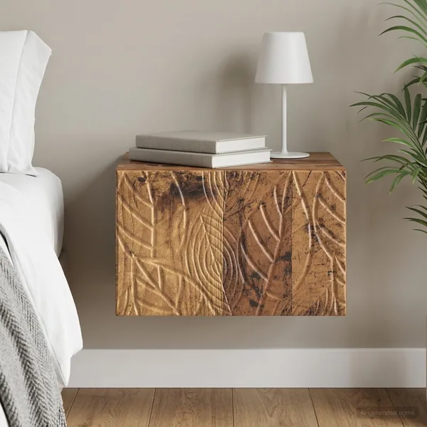 Cabinet de chevet mural Bois ancien 49 x 34,5 x 20 cm