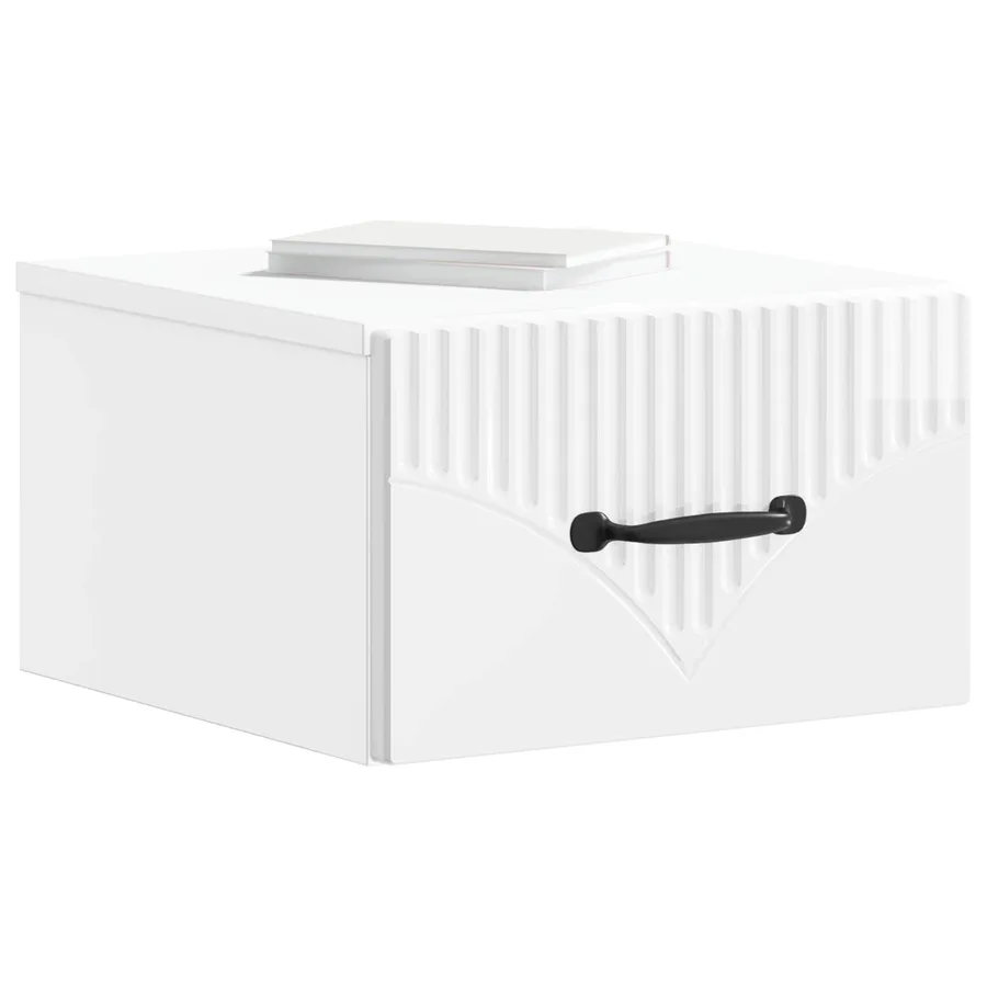 Cabinet de chevet mural 2 pcs Blanc brillant 34,5 x 33 x 20 cm - 3