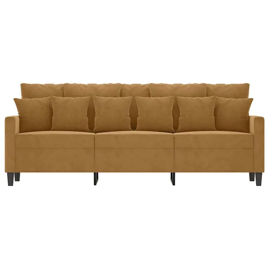 Canapé à 3 places Marron 180 cm Velours - 3