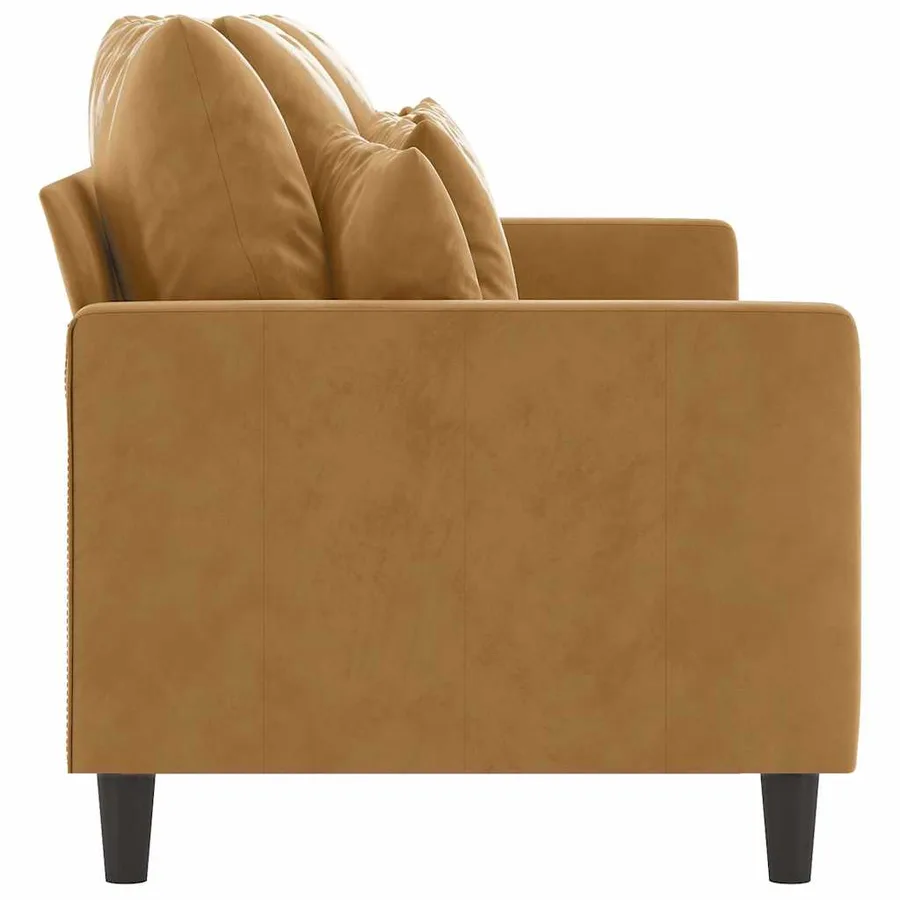 Canapé à 3 places Marron 180 cm Velours - 4