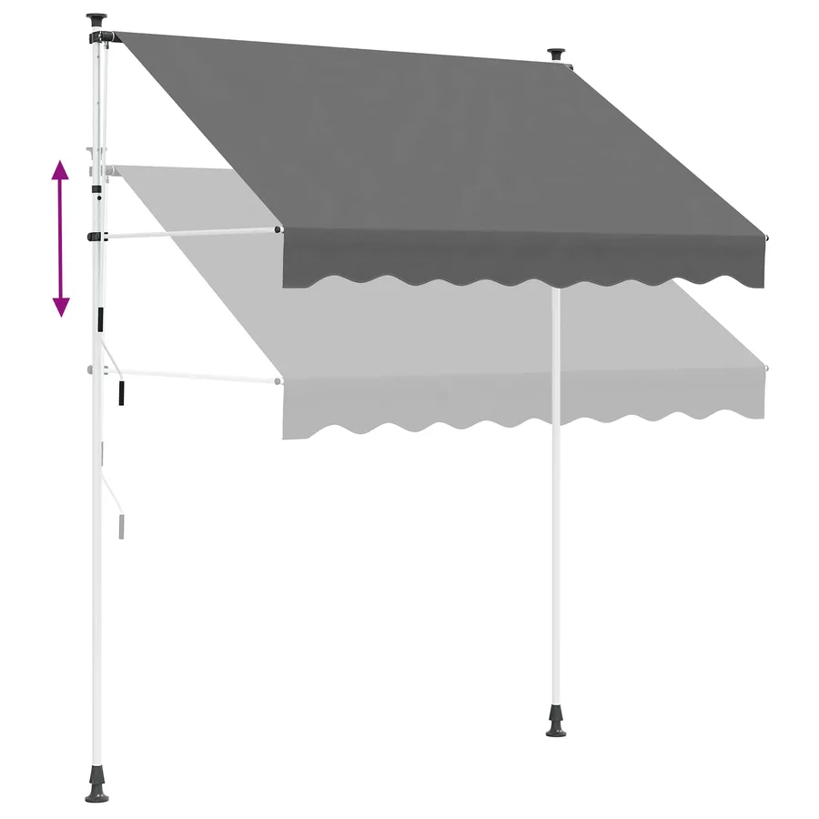 Auvent rétractable manuel Gris clair 300 cm - 5