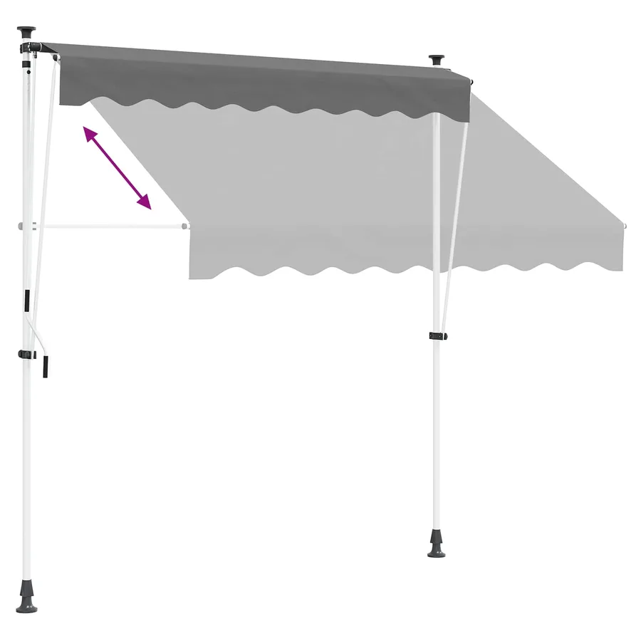 Auvent rétractable manuel Gris clair 300 cm - 6