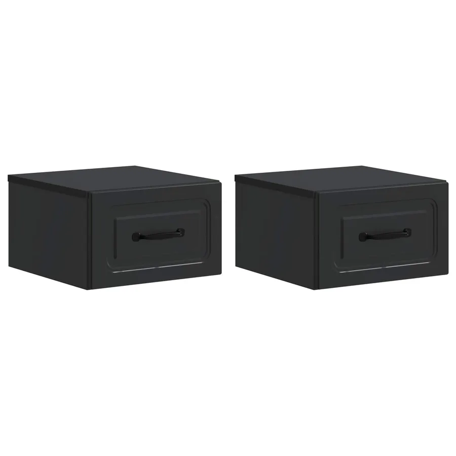 Cabinet de chevet mural 2 pcs Noir 34,5 x 33 x 20 cm - 2