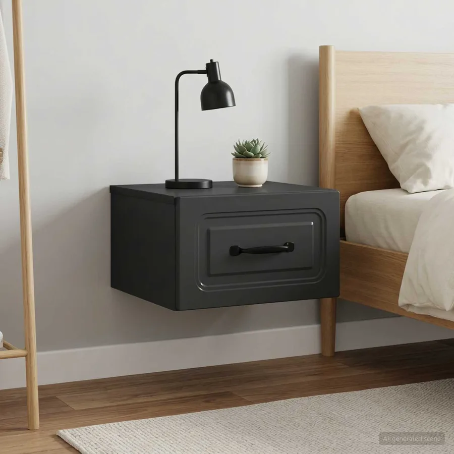 Cabinet de chevet mural 2 pcs Noir 34,5 x 33 x 20 cm - 4