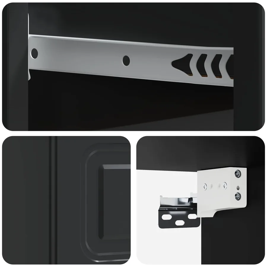 Cabinet de chevet mural 2 pcs Noir 34,5 x 33 x 20 cm - 8