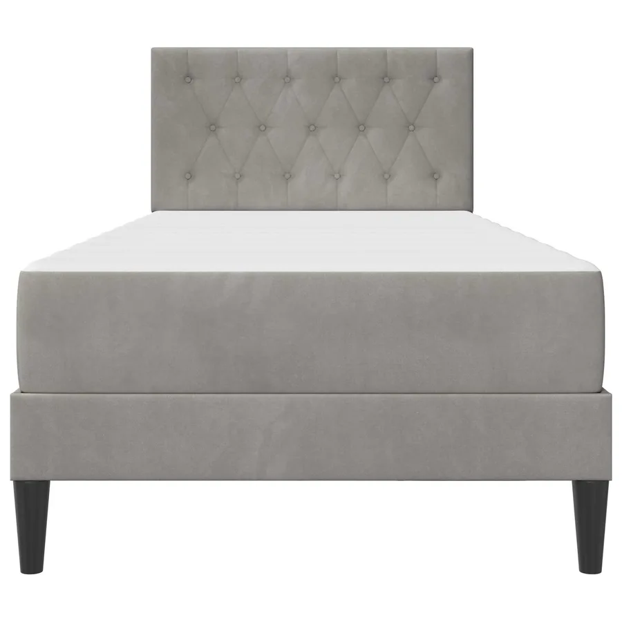 Cadre de lit avec matelas Gris clair 100 x 200 cm Velours - 6